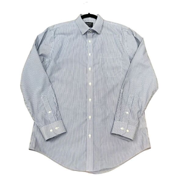 Nordstrom Men's Shop Pin Stripe wrinkle free cotton button down shirt 16 34-35 - Picture 1 of 6